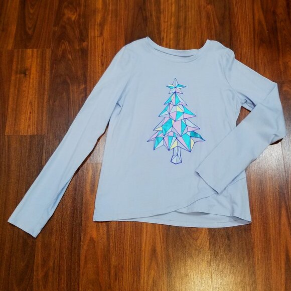 Girls' Lands' End L/S Curved Hem Graphic Tee, Size L (10-12), EUC - Picture 2 of 12